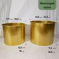 thumbnail image 3 of Set of 2 Planters with Stand 18 & 27" Tall Indoor Outdoor Metal Gold Flower Pots for Living Room Corner Kitchen Garden Balcony Office  Decor, for Wedding Decoration, 3 of 6