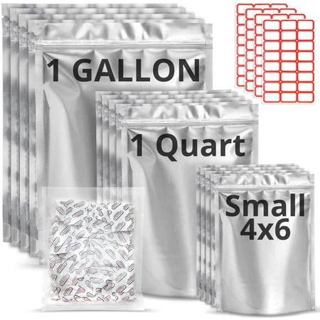 Premount 8 Mil Thick 100 Mylar Bags for Food Storage With Oxygen ...