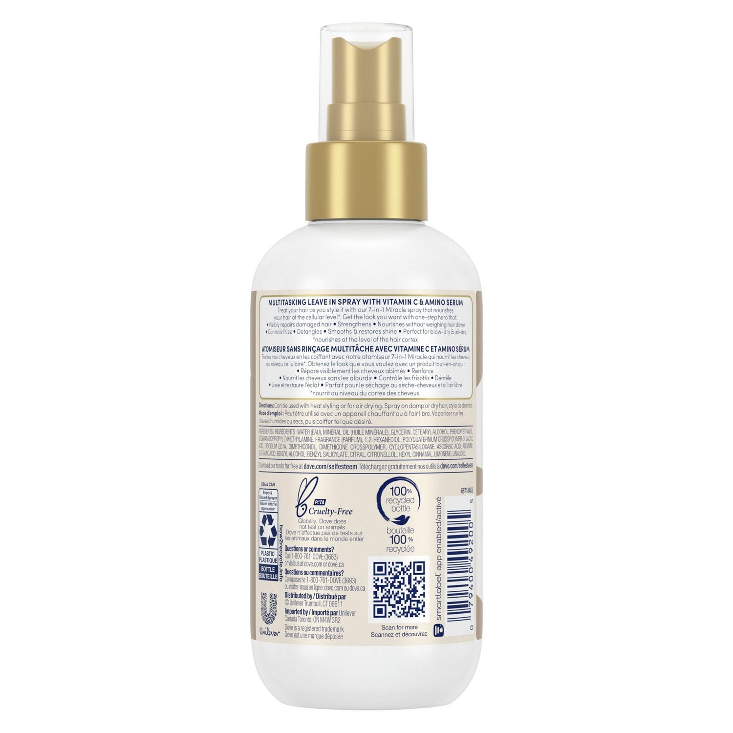 Brume Miracle multitâche 7 en 1 Dove Hair Therapy 221ml Brume Définissante