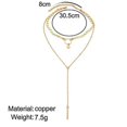 thumbnail image 4 of Bohemia Layered Choker Necklace Gold Disc Choker Star Choker Lariat & Y Necklace Bar Pendant Necklace (silver), 4 of 4