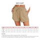thumbnail image 4 of Pantalones cortos de mujer con cintura elástica, pantalones cortos con volantes, dobladillo enrollado con cordón, pantalones casuales, pantalones de verano de color puro, 4 of 5