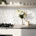thumbnail image 2 of DEWOO 10 Sheet Thicker Mosaic Peel and Stick Backsplash Tile Removable Self Adhesive Wall Tiles for Bathroom Kitchen Counter (12"×12",Beige), 2 of 14