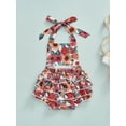 thumbnail image 5 of Liacowi Newborn Infant Baby Girl Clothes Sleeveless Ruffle Floral Romper Cute Summer Bodysuit Baby Halter Onesie Outfit, 5 of 9
