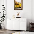 thumbnail image 7 of White Sideboard With 3 Doors And Ample Storage Excellent Painting Correctness Three Side Table - Space, Fine Exhibition, 7 of 7