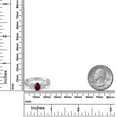 thumbnail image 4 of Gem Stone King 10K White Gold Red Rhodolite Garnet and Lab Grown Diamond Engagement Ring for Women | 2.02 Cttw | Oval 7X5MM | Gemstone January Birthstone | Size 7, 4 of 5