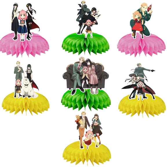 Spy × Family Honeycomb Centerpieces Table Toppers Decorations for Birthday Party Decor Supplies