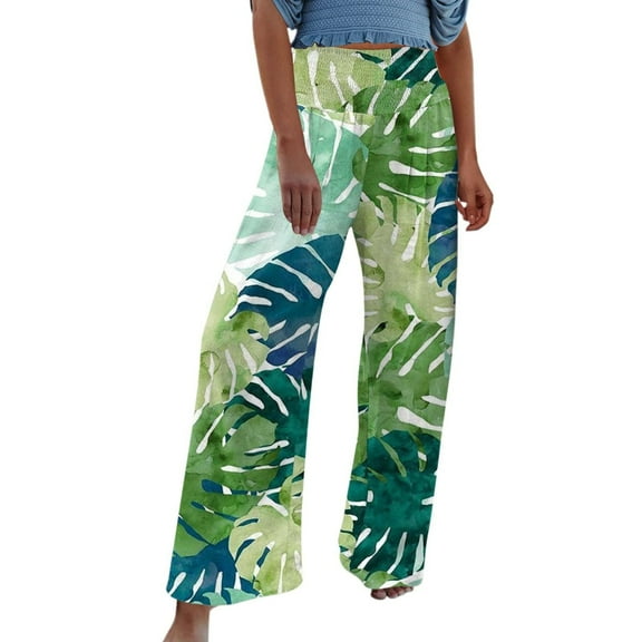 JURANMO Clearance Sale,Women High Waisted Cotton Linen Palazzo Pants Dressy Trendy Wide Leg Long Lounge Pant Trousers with Pocket