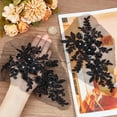 thumbnail image 6 of 3D Sequin Beads Embroidered Lace Applique Flowers Leaves Sew on Trim Patches Glitter Bead Floral Collar Fabric Craft Decoration Patch for Sewing Wedding Clothes Dress Pants Jeans Bag Black, 6 of 9
