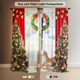 thumbnail image 5 of Christmas Window Curtain Winter Xmas Tree Print Curtains for Living Room Glitter Bokhen Light String Curtains Holiday Decor Rod Pocket Darkening Drapes for Bedroom 84 in x 84 in, 5 of 6