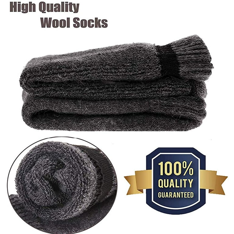 Yoicy Womens Extra Thick Wool Crew Socks (Set of 3),Plain Size 5-10 Assorted