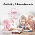 thumbnail image 4 of MAWFOZIN Ventilador de escritorio pequeño con luz nocturna, ventilador de mesa oscilante automático con batería recargable de 3000 mAh, ventilador personal USB con viento de 4 velocidades, ventilador, 4 of 5