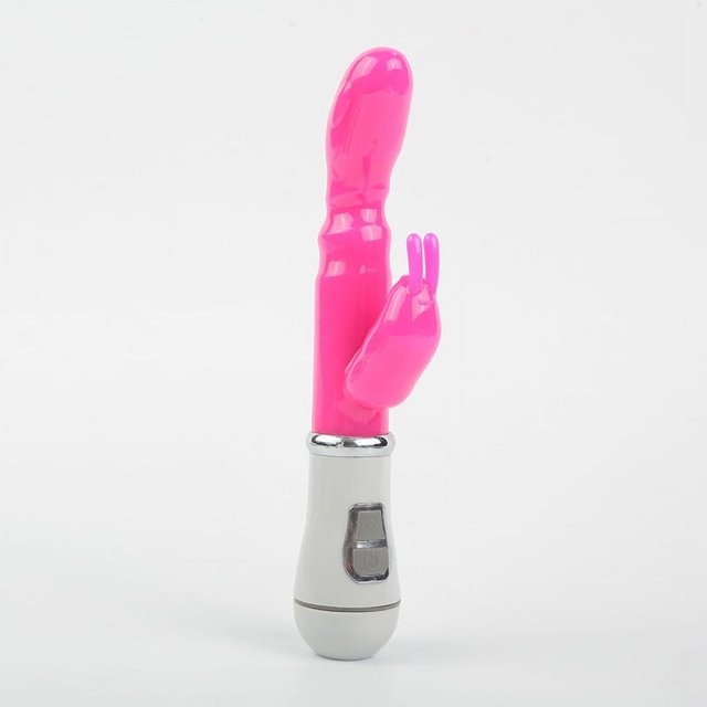 1 Uds. Vibrador de doble vibración, palo de masaje de conejo, palo AV de carga de frecuencia variable, masturbador femenino-juguete sexual oso de fresa Electrónica