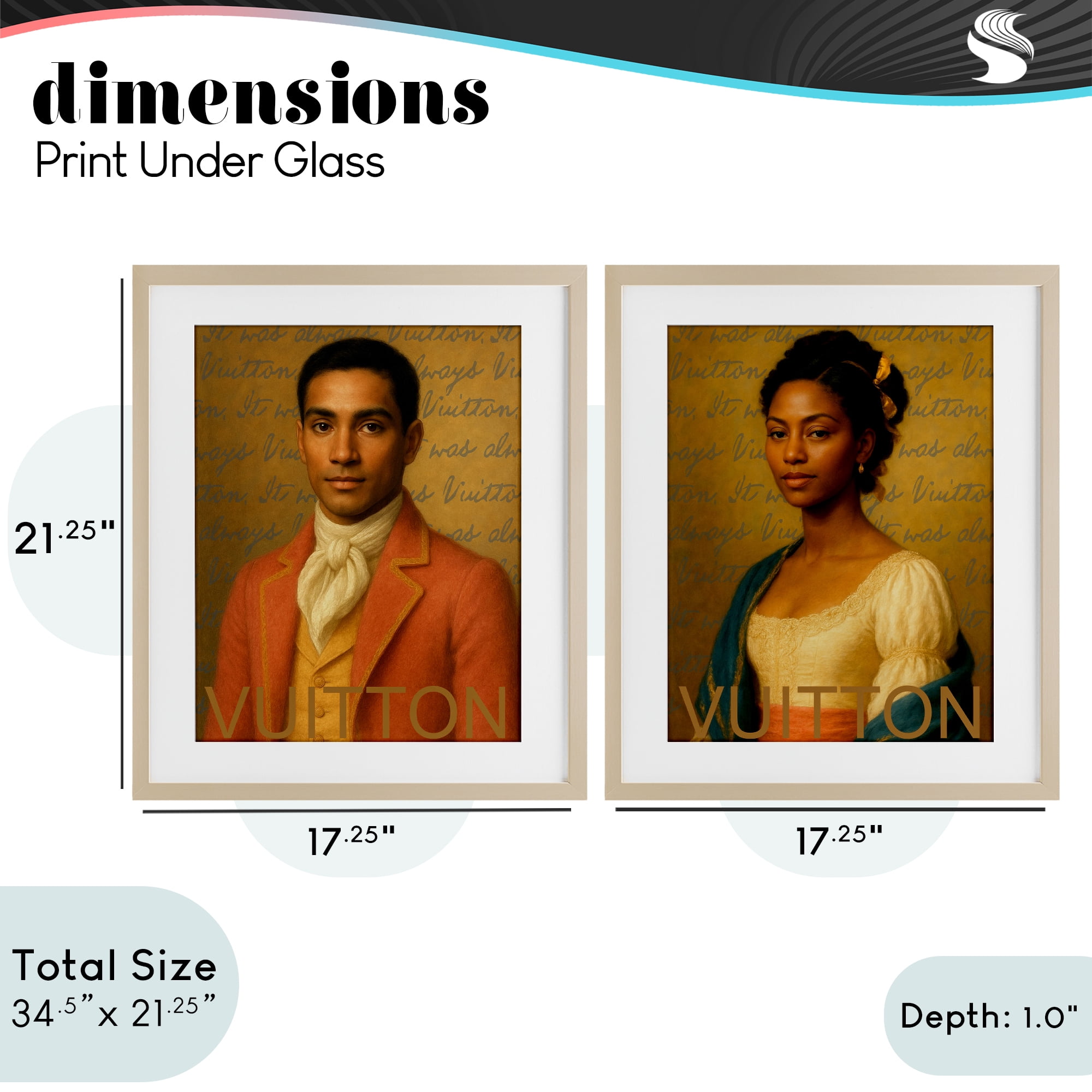 Stupell Industries Vintage Fashion Pair 2 Piece Birch Framed Print Under Glass Set, design by Grotto Studios