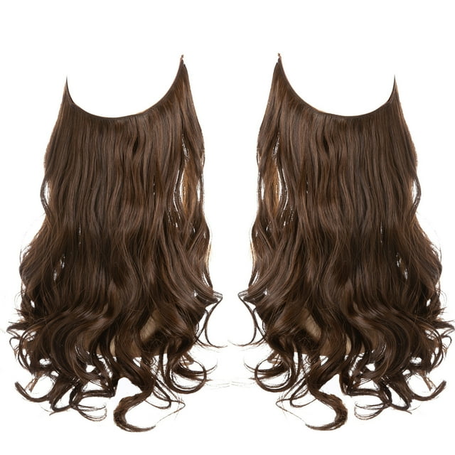 Peluca de una sola pieza, cantidad de cabello, extensión de cabello en forma de U, peluca de hilo de pescar femenina, cabello largo y rizado natural invisible