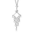 thumbnail image 6 of ARAIYA JEWELRY Sterling Silver Diamond Chandelier Dangle Pendant Necklace (1/10 cttw, H-I Color, I1-I2 Clarity), 18", 6 of 6