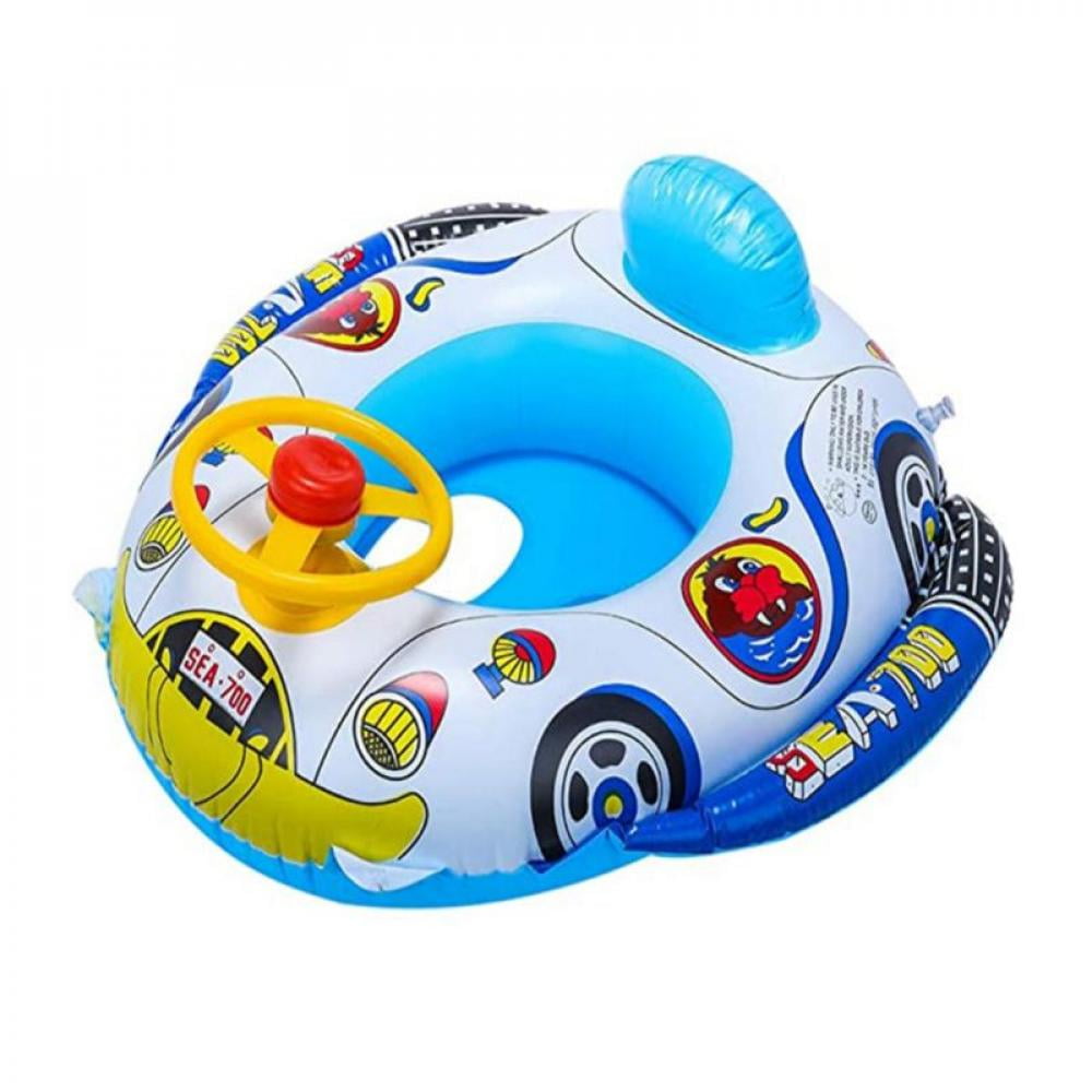 Summer Baby Yacht Cartoon Swimming Ring Inflatable Seat Ring Steering Wheel with Horn Infant Seat Swimming Ring Seat Ring