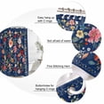 thumbnail image 6 of Navy Blue Flowers Waterproof Fabric Shower Curtain,Spring Vintage Floral Leaves Farmhouse Waterproof Fabric Shower Curtain for Bathroom Curtains Bathtubs Shower Curtains with 12 Hooks Standard 72x72, 6 of 8