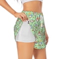 thumbnail image 3 of Lsque Spring Gnomes Printed Women's Running Shorts with Liner Pockets,Elastic Quick Dry Workout Athletic Gym Yoga Shorts,Womens High Waist Shorts-XX-Large, 3 of 9