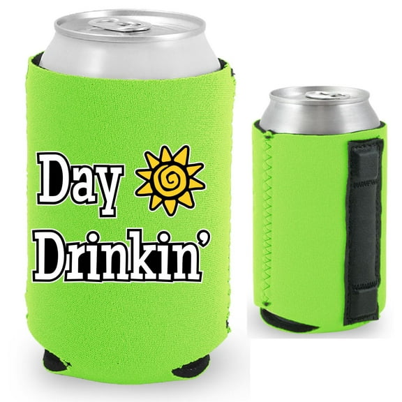 Day Drinkin' Magnetic Can Coolie (Neon Green)