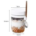 thumbnail image 3 of Glass Oatmeal Breakfast Cups with Spoon (2Pcs) - Good Sealing, Clear Scale Design, Large Diameter Breakfast Bowls, 3 of 6