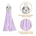 thumbnail image 3 of Uxcell 30Pack 2.2" Leather Tassels Keychain Charm with Silver Cap for DIY, Light Purple, 3 of 6