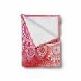thumbnail image 2 of Mandala Soft Flannel Fleece Throw Blanket, Watercolor Paint Background Plain Hand Drawn Doodles Motifs Print, Cozy Plush for Indoor and Outdoor Use, 50" x 60", Pink Coral White, by Ambesonne, 2 of 6