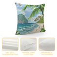 thumbnail image 4 of Graphic Beach Decorative Throw Pillow Case Seaside Landscape with Flying Seagulls Tropical Trees and Rippling Ocean, Cushion Cover for Couch Living Room Car,  Multicolor, 4 of 5