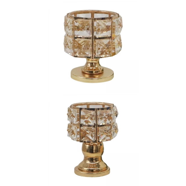 2Pcs European style Crystal Candle Holders for Festival Housewarming Tabletop Decoration