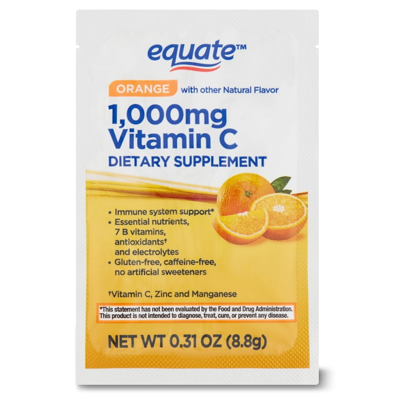 Equate Vitamin C 1000mg Powder Drink Mix, Orange photo 4