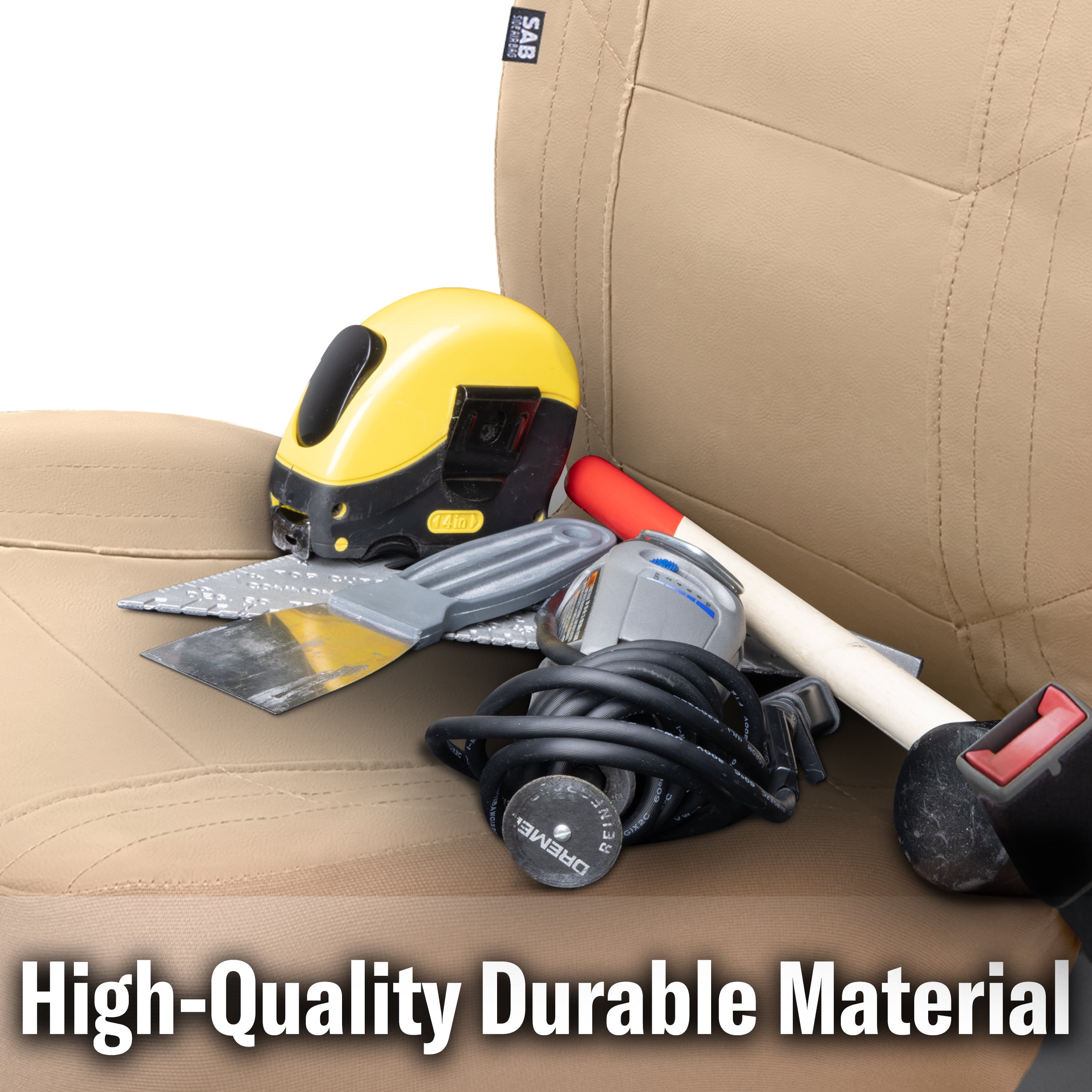 Custom Accessories Car Seat Covers Midnight Plush 2-Piece Tan