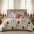 thumbnail image 2 of Levtex Home - Nutcracker Duvet Set - King Cover (106x94in.) + Two Shams (20x36in.) - Red White Green Brown - Reversible - Cotton, 2 of 5