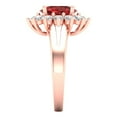thumbnail image 3 of 2.72 ct Oval Cut Natural Garnet with Simulated Diamond Halo Accents 18K Rose Gold Womens Engagement Ring, 3 of 5