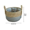 thumbnail image 2 of Hand Woven Straw Baskets Fruit Baskets Gardening Planting Pots Home Planter, 2 of 15