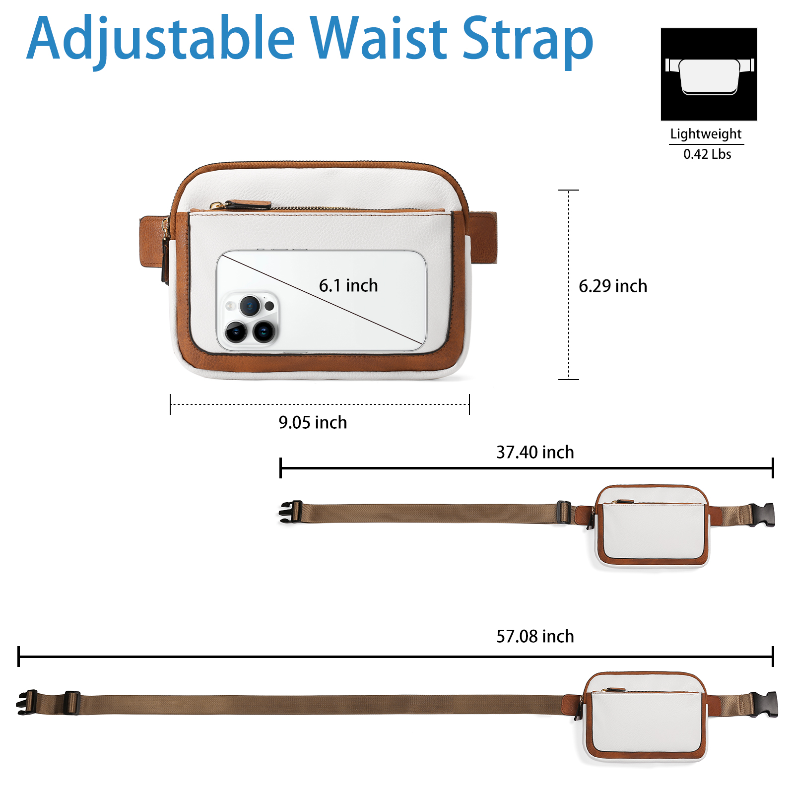 Kalunma Vegan Leather Fanny Pack with Adjustable Strap photo 2