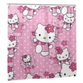 thumbnail image 2 of Hello Kitty Shower Curtains for Bathroom, Kids Shower Curtain Sets Waterproof Fabric Cloth Bath Curtains with 12 Hooks 72x72 inch, 2 of 7