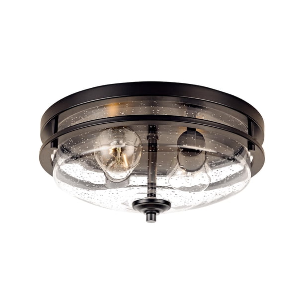 Edwarmlux Luces de techo empotradas, 2 luces, granja cerca del techo, iluminación de techo industrial, accesorio para cocina, pasillo, dormitorio, sala de estar, escaleras, porche (negro)