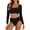swimsuit 78#Black, variant on Womens Bathing Suits U Neck Sun Protection Long Sleeve Rash Guard Swim Top and High Waist Bottoms Solid Color Swimwear Casual Beach Outdoor,Black,L