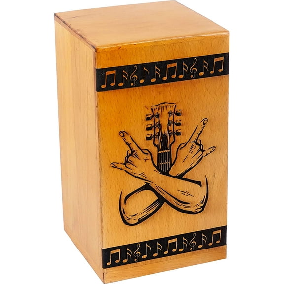 Wooden Urns for Human Ashes Adult Large - Beech wood Cremation Urn for Ashes -Burial Urn for Columbarium - Funeral Urn Box (250 LB - Beechwood, Guitar Swag)