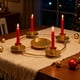 thumbnail image 4 of Portavelas para corona de Adviento Portavelas redondos para Adviento para 5 velas Adviento y decoraciones Portavelas de metal dorado para iglesia y hogar, 4 of 5