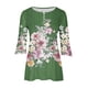 thumbnail image 2 of Camisetas con Cuello en V Mujeres Moda Impresa 3/4 Mangas Blusa, Top Cómodo Casual para el Hogar Y Diario, 2 of 4