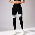 thumbnail image 4 of Women's Striped Outdoor Sports Leggings High Waisted And Lifting Yoga Clothes Quick Drying Running Sports And Fitness Pants(M, Black), 4 of 6