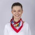 thumbnail image 3 of Multifunctional Modern Polish Folk Art Head Scarf - Lowicz White, 3 of 8