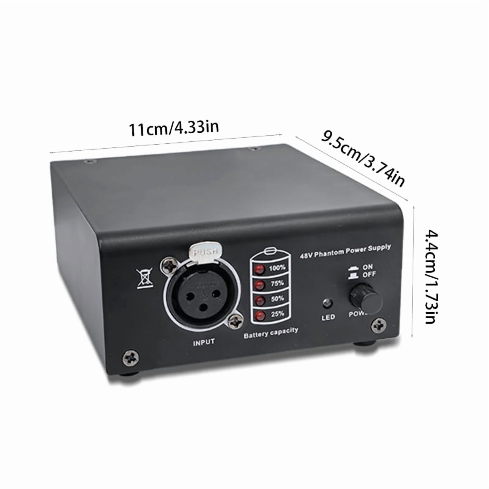 Powerful 48V Power Supply with 2M 3Pin Cable for Condenser Microphones Durability Portables