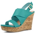 thumbnail image 1 of Women's Platform Heels Ankle Strap Wedges Sandals, 1 of 6