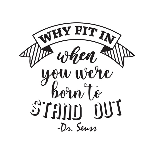 Why Fit In When You Born To Stand Out Motivational Wisdom Words Motivational Wall Art Sticker Designs Vinyl Stickers For Home House Walls Rooms Windows Bedroom Decoration Size (26x26 inch)