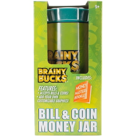 Brainy Bucks Bill & Coin Money Jar