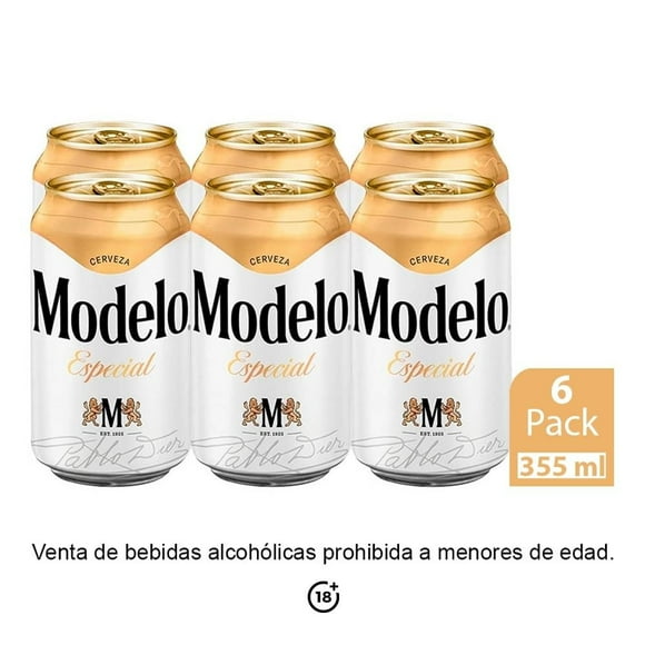 Cerveza clara Modelo Especial 6 latas de 355 ml c/u