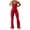Red, variant on Hvyesh Sleeveless Flare Jumpsuits for Women Sweetheart Neck Bodycon High Waist Long Flared Pants Stretch Jumpsuit Yoga Rompers Seamless Workout Bodysuit