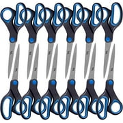 WA Portman Adult Scissors Set - Comfort Grip Bulk Scissors for Office and School - 12 Pack Bulk Scissors for Office Classroom Kitchen and Crafting Supplies - 8 Inch Right and Left Handed Scissor Set