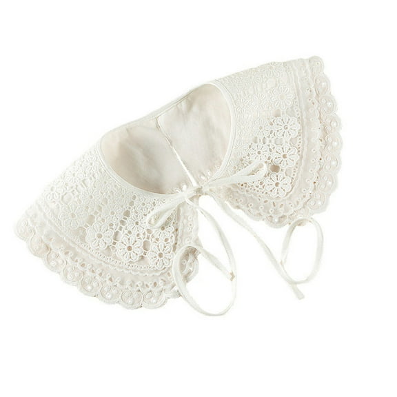 Topbathy 1Pc Decorative Lace Cape Elegant White Blended Fabric Shawl Shape Accessory for Women